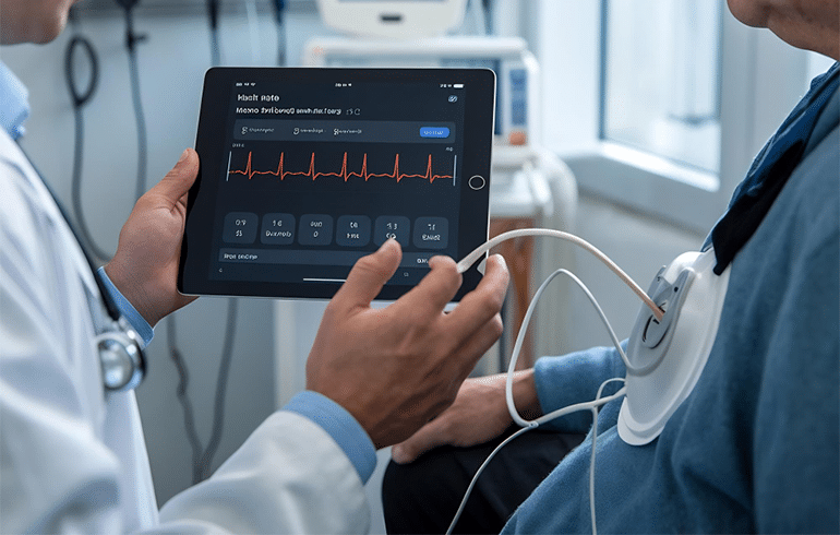 Holter monitoring diagnostic icon