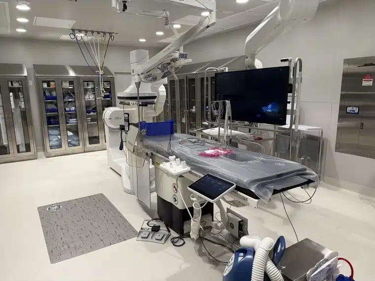 Modern surgical room with advanced medical equipment